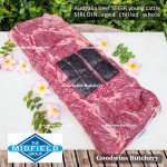 Beef Sirloin AGED BY GOODWINS Australia STEER young cattle (Striploin / New York Strip / Has Luar) frozen brand Harvey/Midfield ROAST SMALL 4-5" +/-1.3 kg/pc (price/kg)